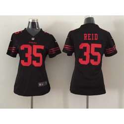 Womens Nike San Francisco 49ers #35 Eric Reid 2015 Black Game Jerseys