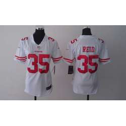 Womens Nike San Francisco 49ers #35 Reid White Game Jerseys