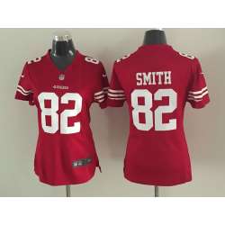 Womens Nike San Francisco 49ers #82 Smith Red Game Jerseys
