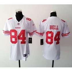Womens Nike San Francisco 49ers #84 Blake Bell White Game Jerseys