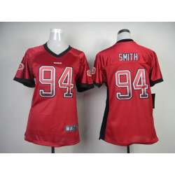 Womens Nike San Francisco 49ers #94 Justin Smith 2013 Drift Fashion Red Elite Jerseys