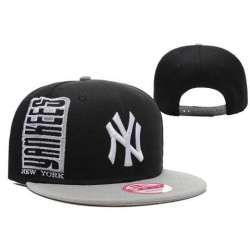 Yankees Team Logo Black Adjustable Hat LX