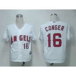 Youth Anaheim Angels #16 Conger White Cool Base Jerseys