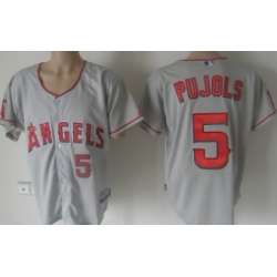 Youth Anaheim Angels #5 Albert Pujols Gray Jerseys