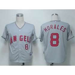 Youth Anaheim Angels #8 Morales Grey Cool Base Jerseys