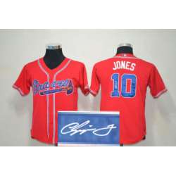 Youth Atlanta Braves #10 Jones Red Signature Edition Jerseys