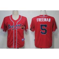 Youth Atlanta Braves #5 Freddie Freeman Red Jerseys