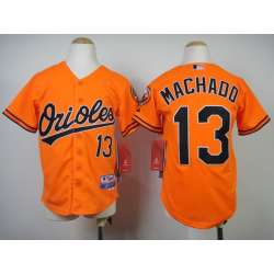 Youth Baltimore Orioles #13 Manny Machado Orange Jerseys