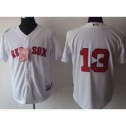 Youth Boston Red Sox #13 CRAWFORD White Jerseys