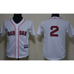 Youth Boston Red Sox #2 Jacoby Ellsbury White Jerseys