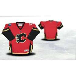 Youth Calgary Flames Customized Red Stitched Hockey Jersey