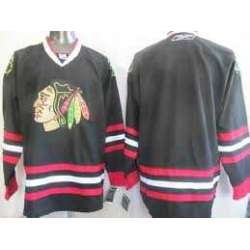 Youth Chicago Blackhawks Customized Black Stitched Hockey Jersey
