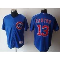 Youth Chicago Cubs #13 Starlin Castro Blue Jerseys