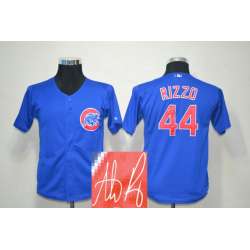 Youth Chicago Cubs #44 Anthony Rizzo Blue Signature Edition Jerseys
