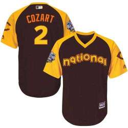 Youth Cincinnati Reds #2 Zack Cozart Brown 2016 All Star National League Stitched Baseball Jersey