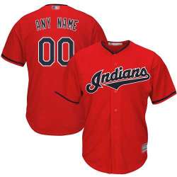 Youth Customized Cleveland Indians Scarlet Baseball Alternate Cool Base Jersey