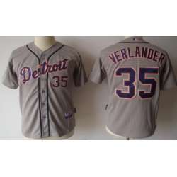 Youth Detroit Tigers #35 Justin Verlander Gray Jerseys