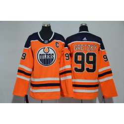 Youth Edmonton Oilers #99 Wayne Gretzky Orange Adidas Jersey