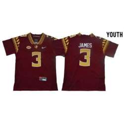 Youth Florida State Seminoles 3 Derwin James Red College Football Jersey