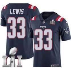 Youth Limited Dion Lewis Navy Blue Jersey Rush #33 NFL New England Patriots Nike Super Bowl LI 51