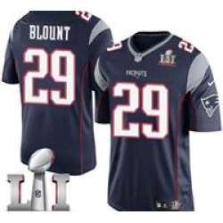 Youth Limited LeGarrette Blount Navy Blue Jersey Home #29 NFL New England Patriots Nike Super Bowl LI 51