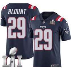 Youth Limited LeGarrette Blount Navy Blue Jersey Rush #29 NFL New England Patriots Nike Super Bowl LI 51