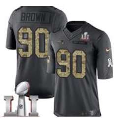 Youth Limited Malcom Brown Black Jersey 2016 Salute To Service #90 NFL New England Patriots Nike Super Bowl LI 51