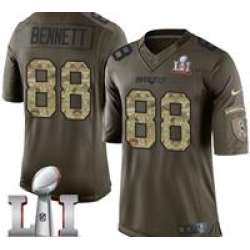 Youth Limited Martellus Bennett Green Jersey Salute To Service #88 NFL New England Patriots Nike Super Bowl LI 51