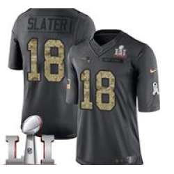 Youth Limited Matthew Slater Black Jersey 2016 Salute To Service #18 NFL New England Patriots Nike Super Bowl LI 51