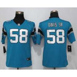 Youth Limited Nike Carolina Panthers #58 Davis SR Blue Stitched Jersey