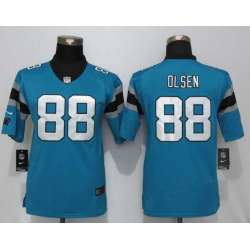 Youth Limited Nike Carolina Panthers #88 Olsen Blue Stitched Jersey