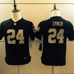 Youth Limited Nike Oakland Raiders #24 Marshawn Lynch Black Youth Game Jersey
