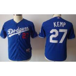 Youth Los Angeles Dodgers #27 Matt Kemp Blue Jerseys