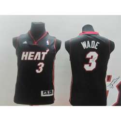 Youth Miami Heat #3 Dwyane Wade Swingman Black Signature Edition Jerseys