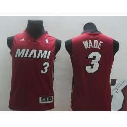Youth Miami Heat #3 Dwyane Wade Swingman Red Signature Edition Jerseys