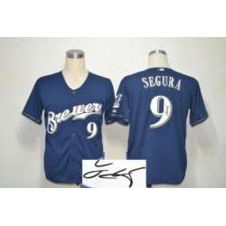 Youth Milwaukee Brewers #9 Jean Segura Navy Blue Signature Edition Jerseys