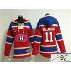 Youth Montreal Canadiens #11 Brendan Gallagher Red Stitched Signature Edition Hoodie