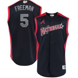 Youth National League 5 Freddie Freeman Navy 2019 MLB All Star Game Workout Player Jersey Dzhi