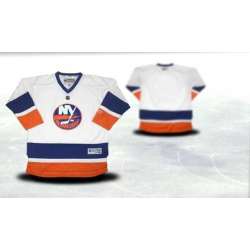 Youth New York Islanders Customized White Stitched Hockey Jersey
