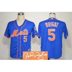 Youth New York Mets #5 David Wright Blue Signature Edition Jerseys