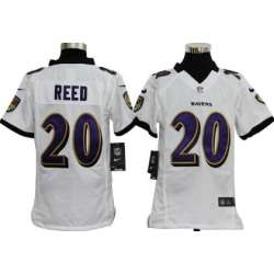 Youth Nike Baltimore Ravens #20 Ed Reed White Game Jerseys