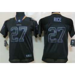 Youth Nike Baltimore Ravens #27 Ray Rice Lights Out Black Jerseys