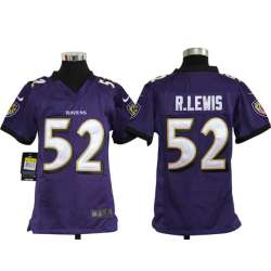 Youth Nike Baltimore Ravens #52 Ray Lewis Purple Game Jerseys