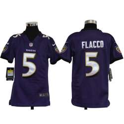 Youth Nike Baltimore Ravens #5 Joe Flacco Purple Game Jerseys