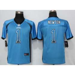 Youth Nike Carolina Panthers #1 Newton Drift Fashion Blue Stitched Elite Jersey