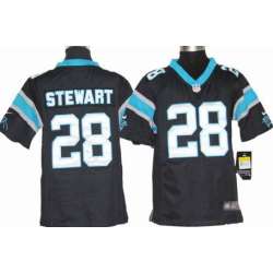 Youth Nike Carolina Panthers #28 Jonathan Stewart Black Game Jerseys