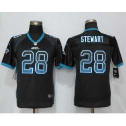Youth Nike Carolina Panthers #28 Stewart Drift Fashion Black Stitched Elite Jersey