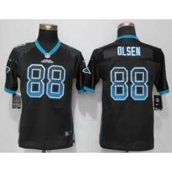 Youth Nike Carolina Panthers #88 Olsen Drift Fashion Black Stitched Elite Jersey