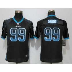 Youth Nike Carolina Panthers #99 Short Drift Fashion Black Stitched Elite Jersey