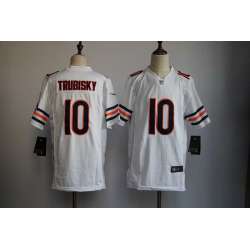 Youth Nike Chicago Bears #10 Mitchell Trubisky White Team Color Game Stitched Jerseys